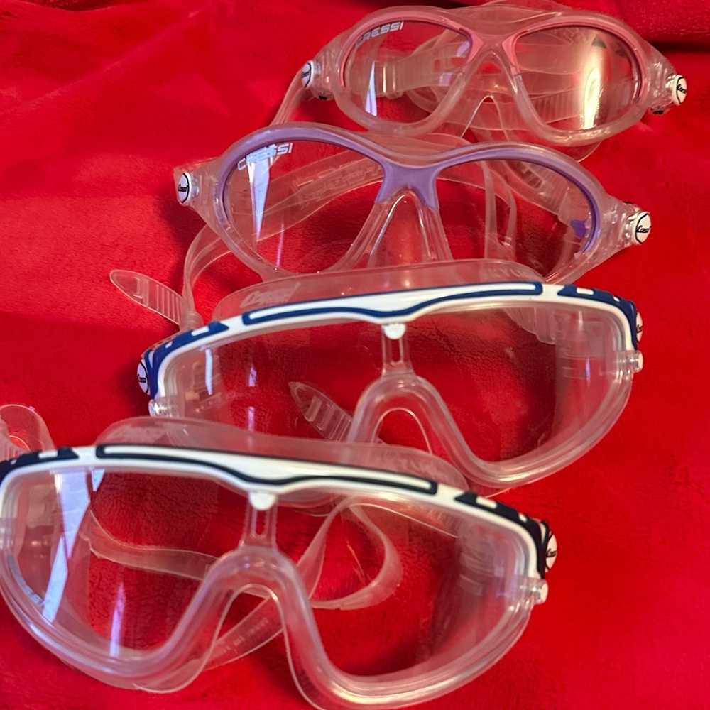 Cressi Clear and Black Swim Goggles Set of 4